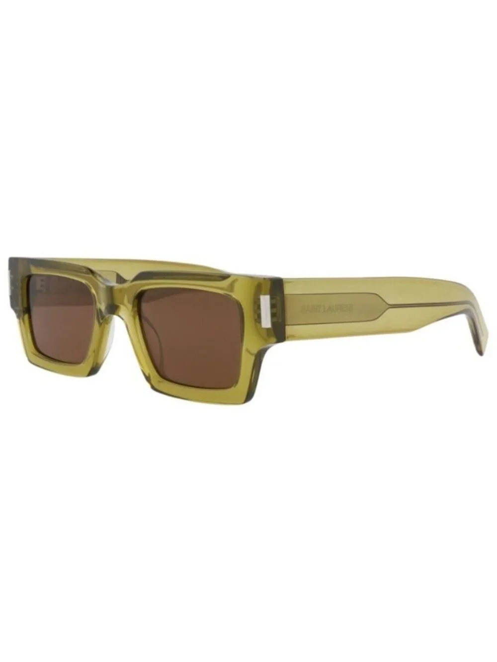 New Saint Laurent Unisex Square/Rectangle Green Green Brown Fashion Designer Sun
